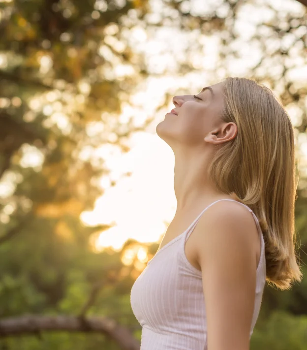 Happy person in nature